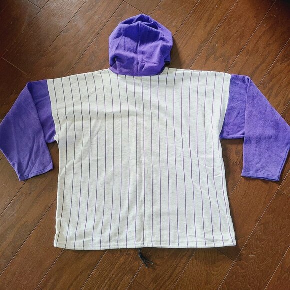 Vintage Quarter Back 3/4 Sleeve Stop Action Sports Wear Hooded Shirt - Picture 6 of 16